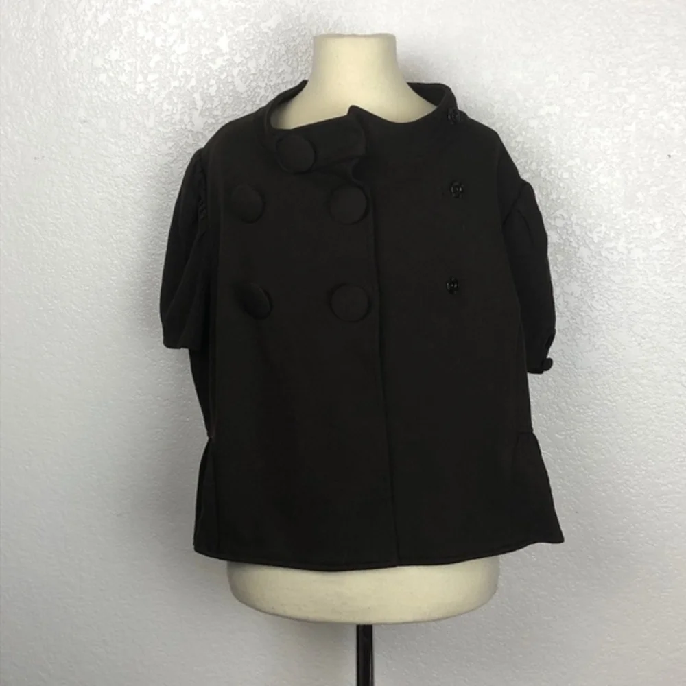 A B S Collection Brown Button Down Blouse Size 12 - Picture 1 of 7